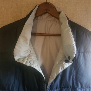 LANDS' END Black/Tan Men's Reversible Down Vest [L]